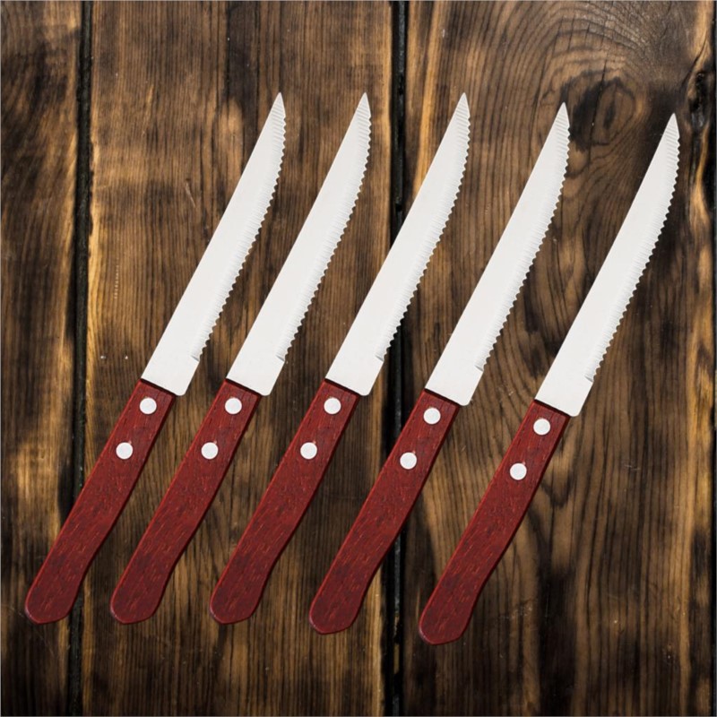 Bamboo Cutlery - 1-20 buah pisau Steak besi tahan