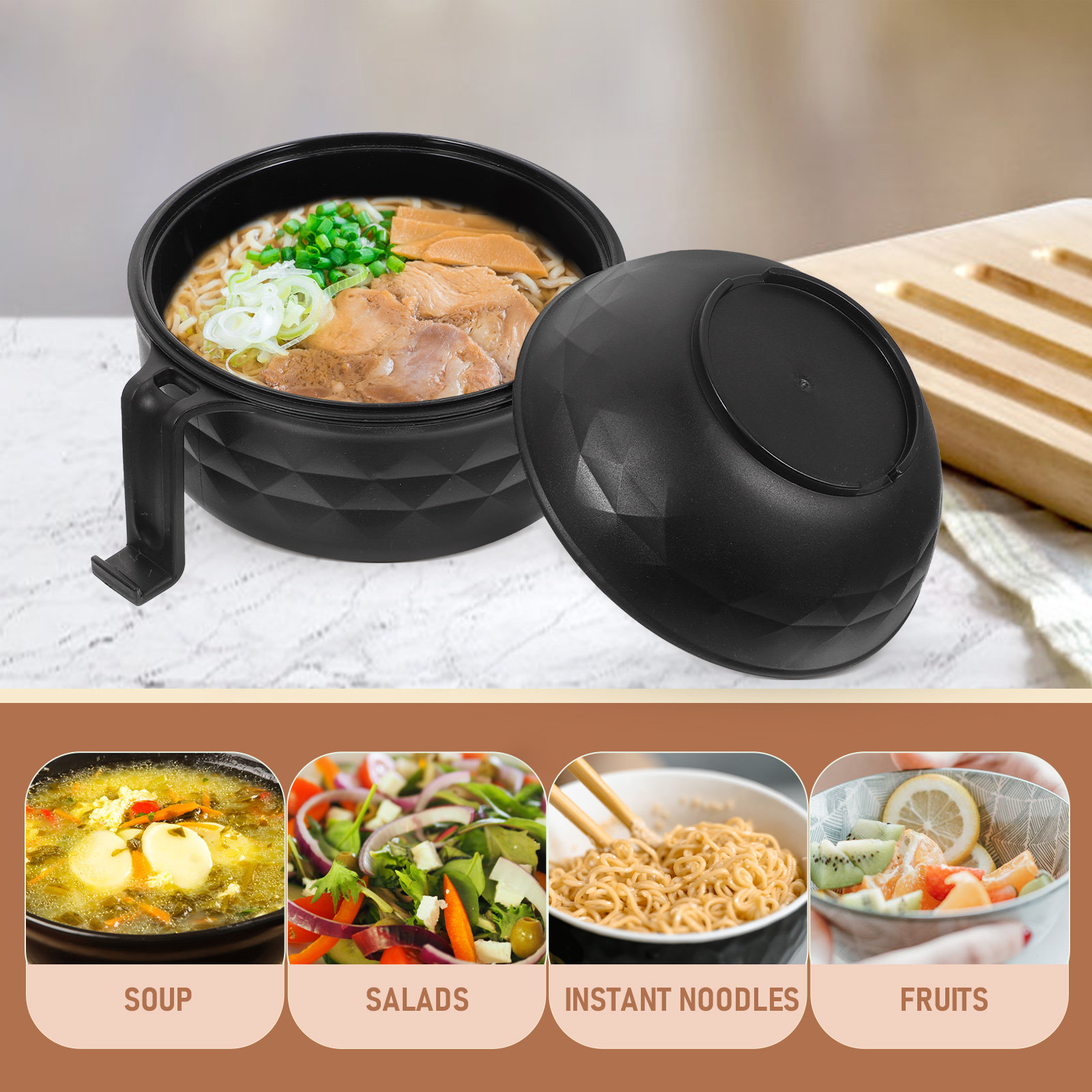 Reusable Straw - Set Mangkuk Sup Mie Multifungsi Anti