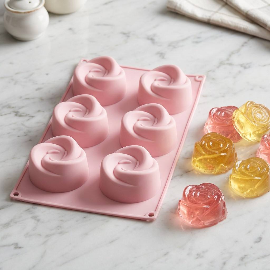 Cetakan Silikon Bunga Mawar 6  - Eco Soap ulasan dan harga