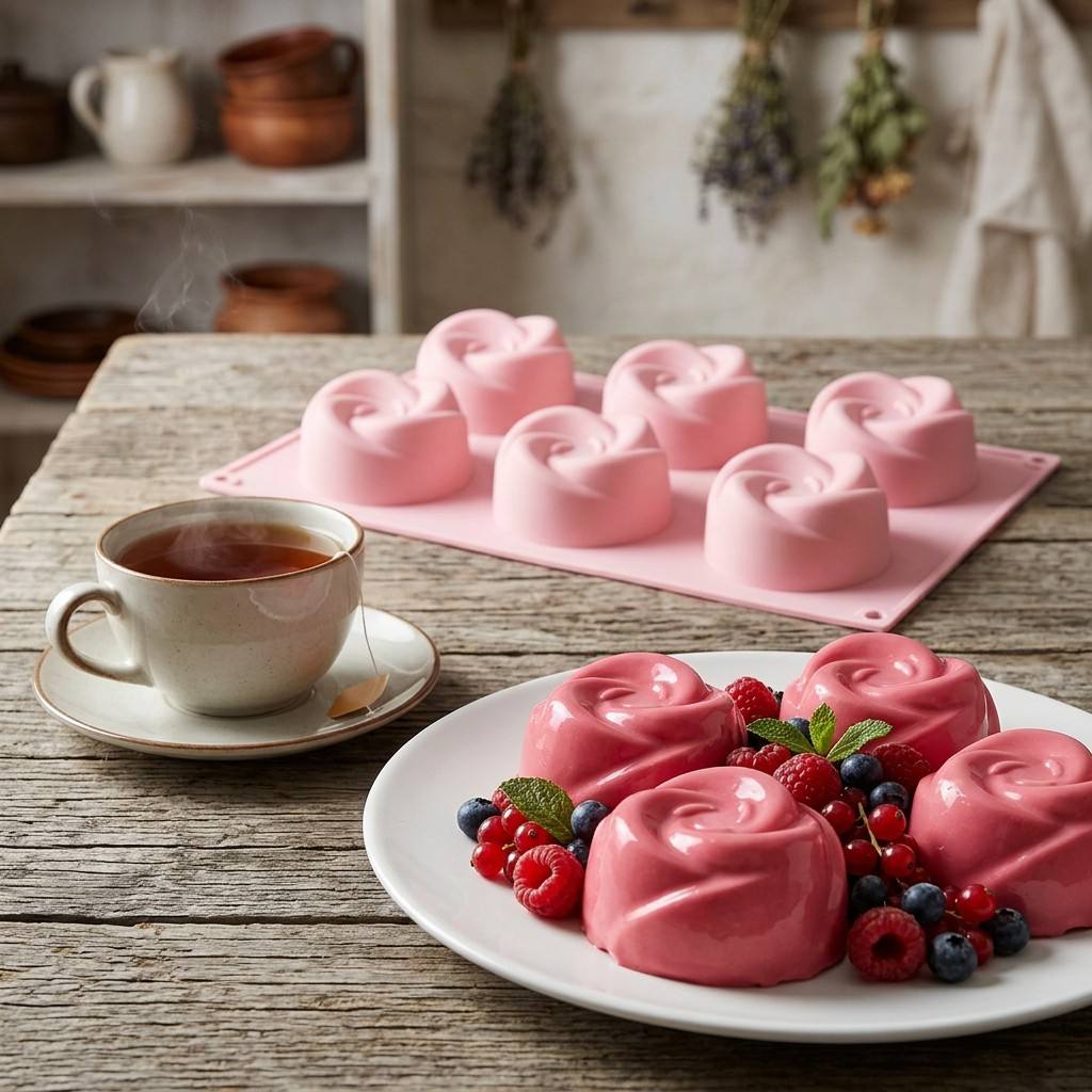 Cetakan Silikon Bunga Mawar 6  - Eco Soap ulasan dan harga