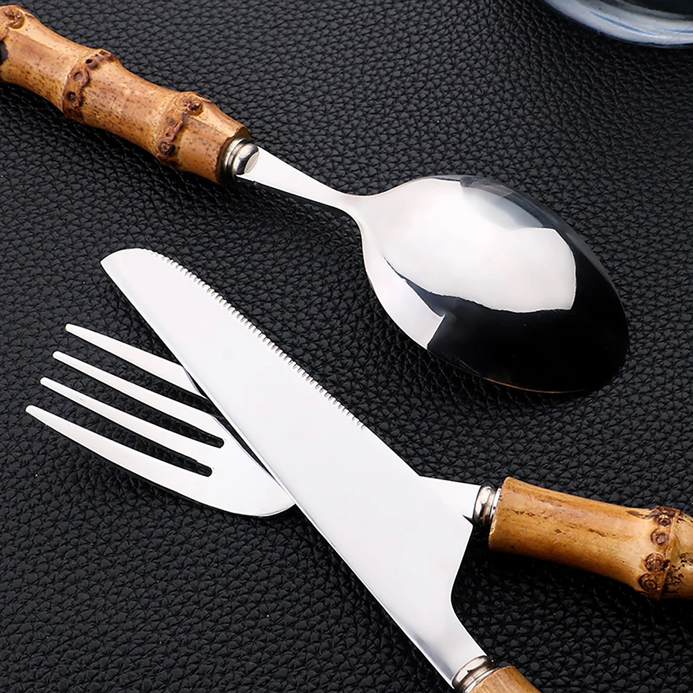 24 Buah Sendok Garpu Baja Taha - Bamboo Cutlery ulasan dan harga